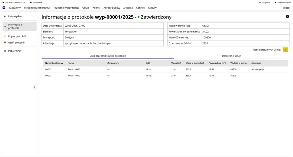 szczegółowe informacje o protokole
