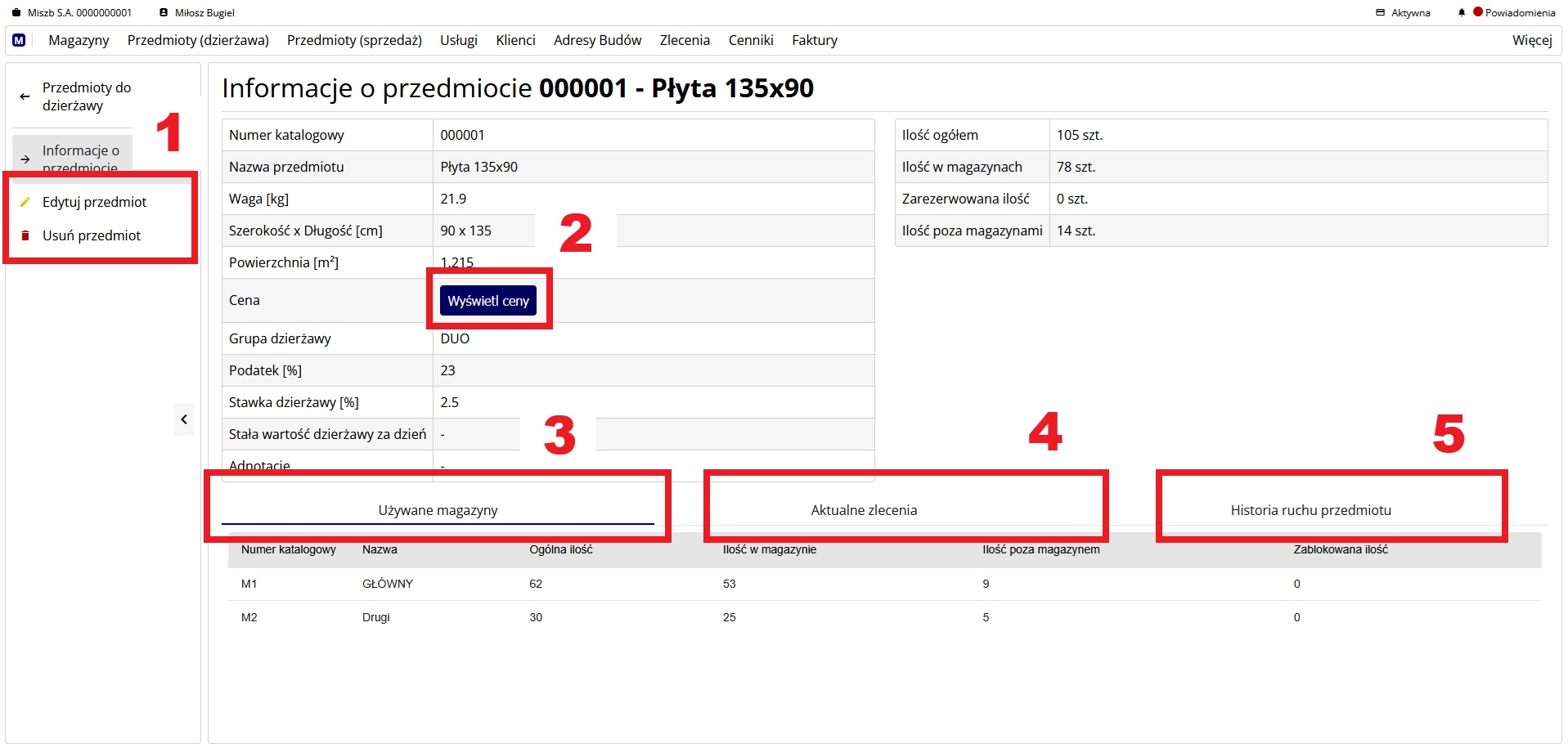 Szczegóły przedmiotu do dzierżawy