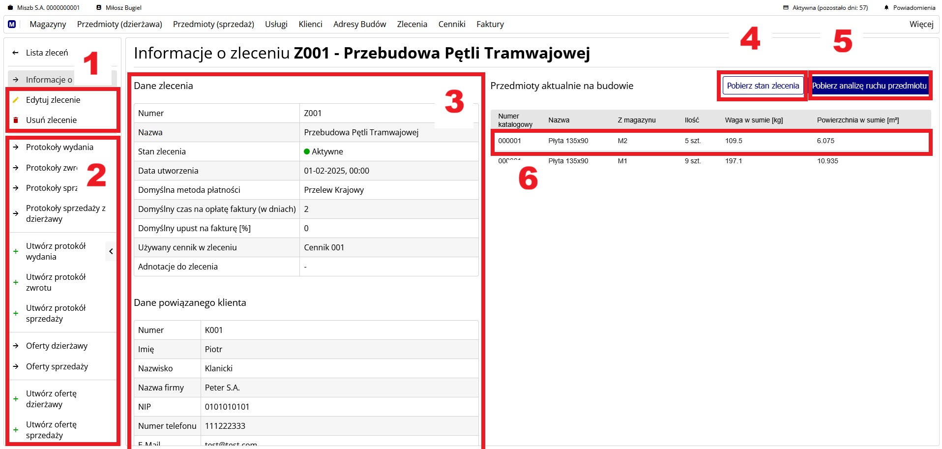 strona przedstawiająca szczegóły zlecenia